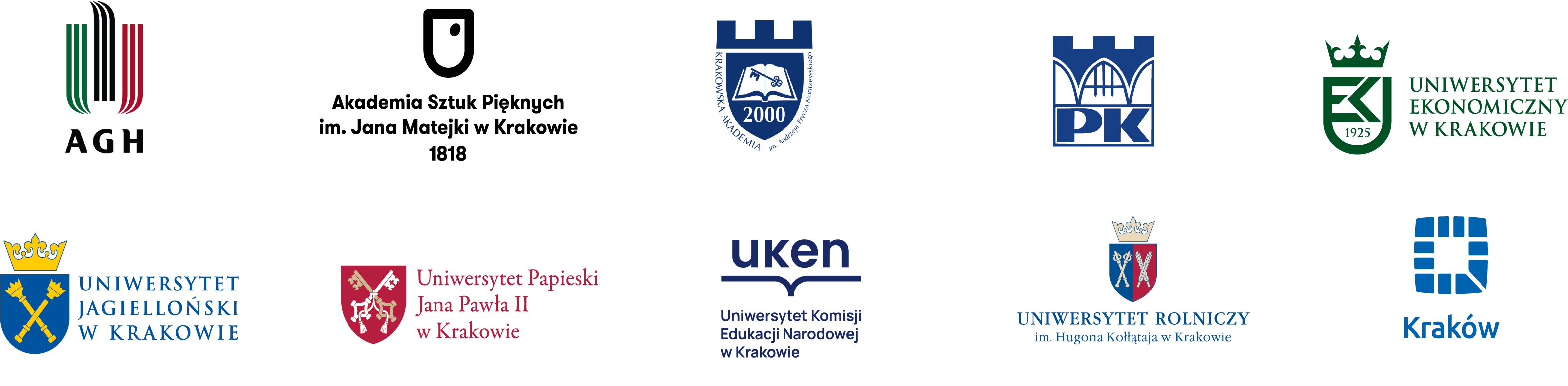 loga 9 krakowskich uczelni będących w Porozumieniu